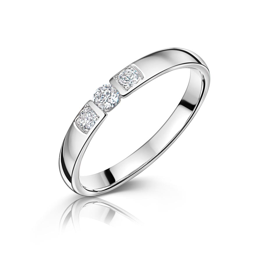 503780-2R30-046 | Engagement ring 503780 with s.Zirconia<br>∅ Stone 3,0 mm <br>100% Made in Germany  