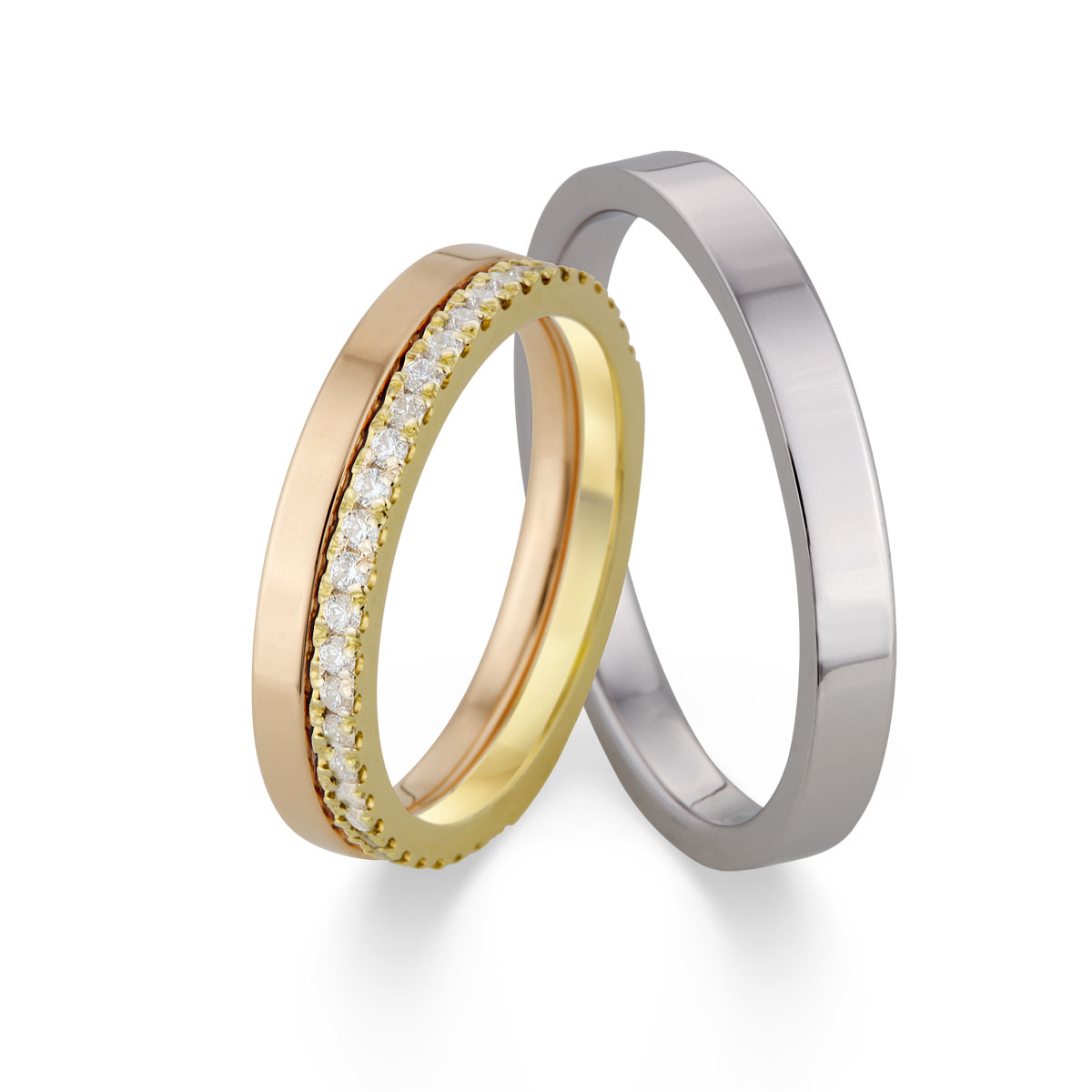 Wedding rings 585 Weißgold+Pd 513686-30
