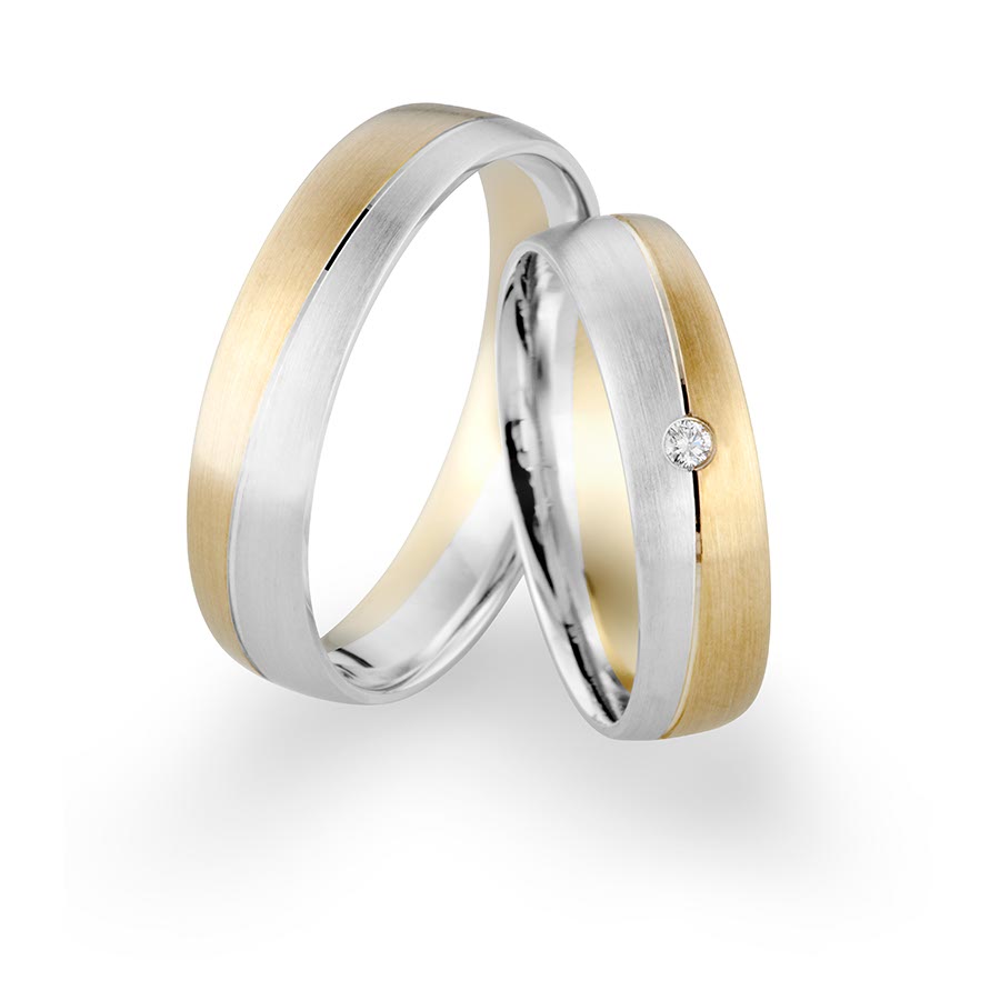 Wedding rings 585 Gelbgold, Weißgold+Pd 514261-50