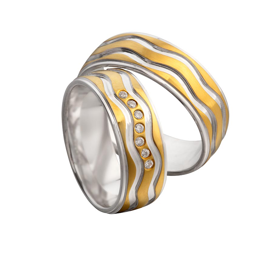 Wedding rings 375 Gelbgold, Weißgold+Pd 514683-75