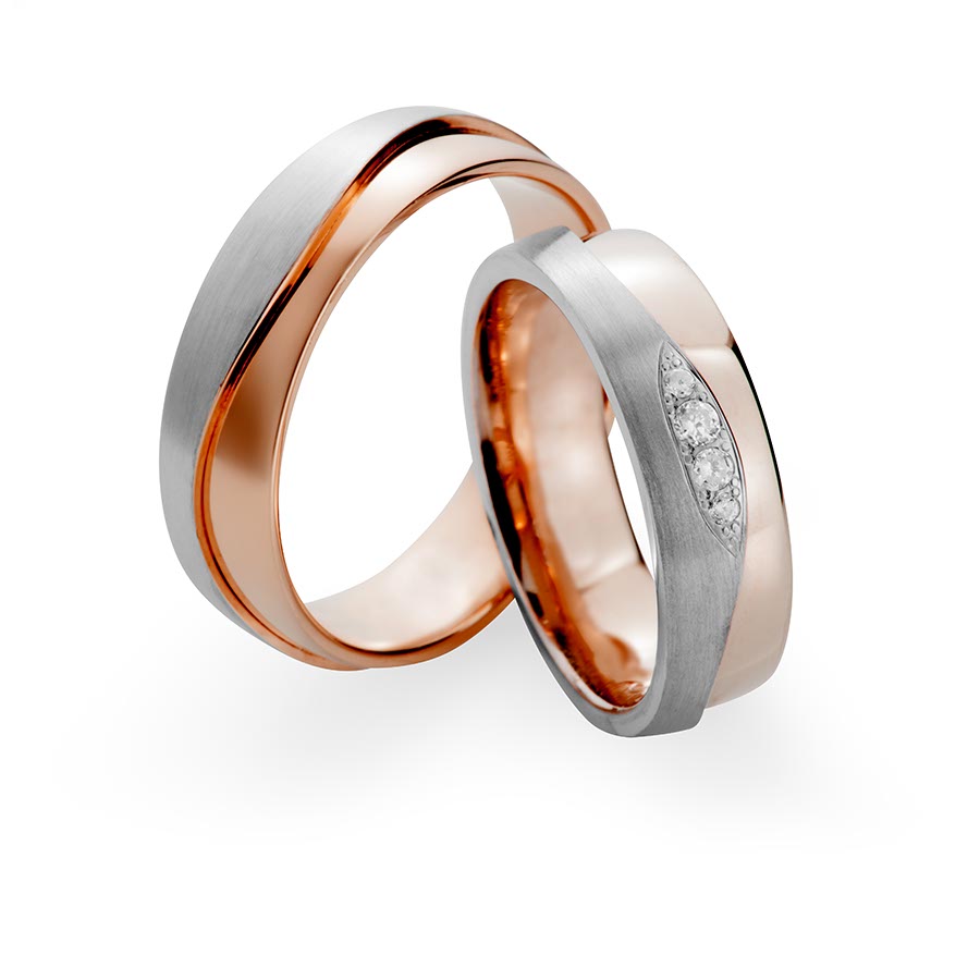 Wedding rings 375 Rotgold, Weißgold+Pd 514705-60