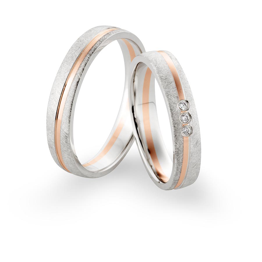 Wedding rings 375 Rotgold, Weißgold+Pd 514722-40