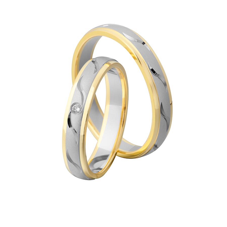 Wedding rings 375 Gelbgold, Weißgold+Pd 514723-40