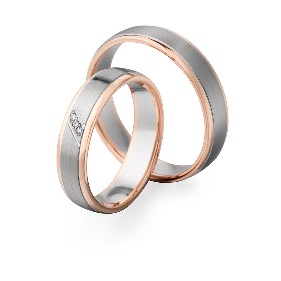 Wedding rings 375 Rotgold, Weißgold+Pd 514724-50