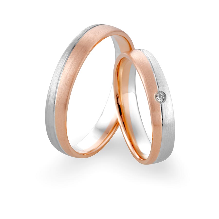 Wedding rings 375 Rotgold, Weißgold+Pd 514725-40