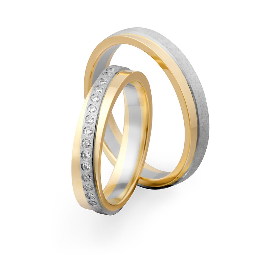 Wedding rings 375 Gelbgold, Weißgold+Pd 514726-40