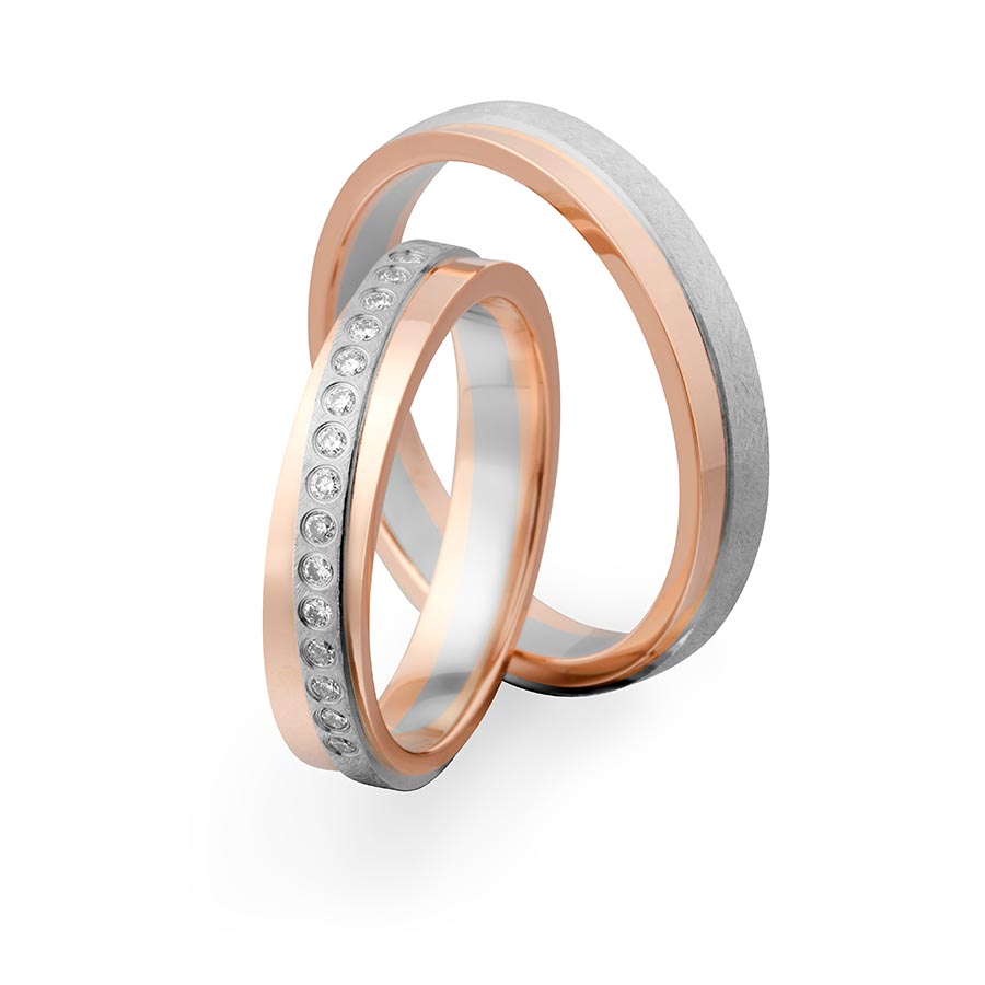 Wedding rings 375 Rotgold, Weißgold+Pd 514726-40