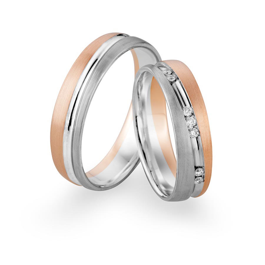Wedding rings 375 Rotgold, Weißgold+Pd 514728-50