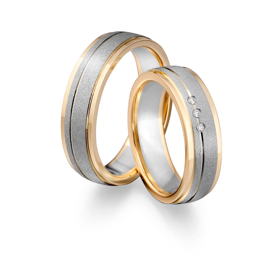 Wedding rings 375 Gelbgold, Weißgold