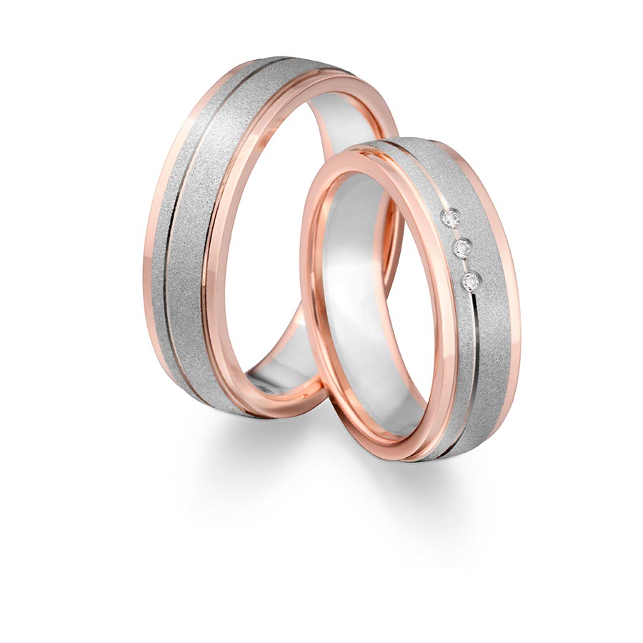 Wedding rings 375 Rotgold, Weißgold+Pd 514729-60