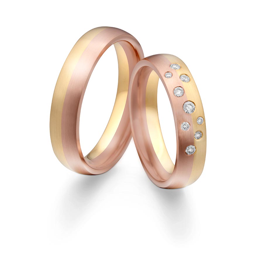 Wedding rings 585 Gelbgold, Rotgold