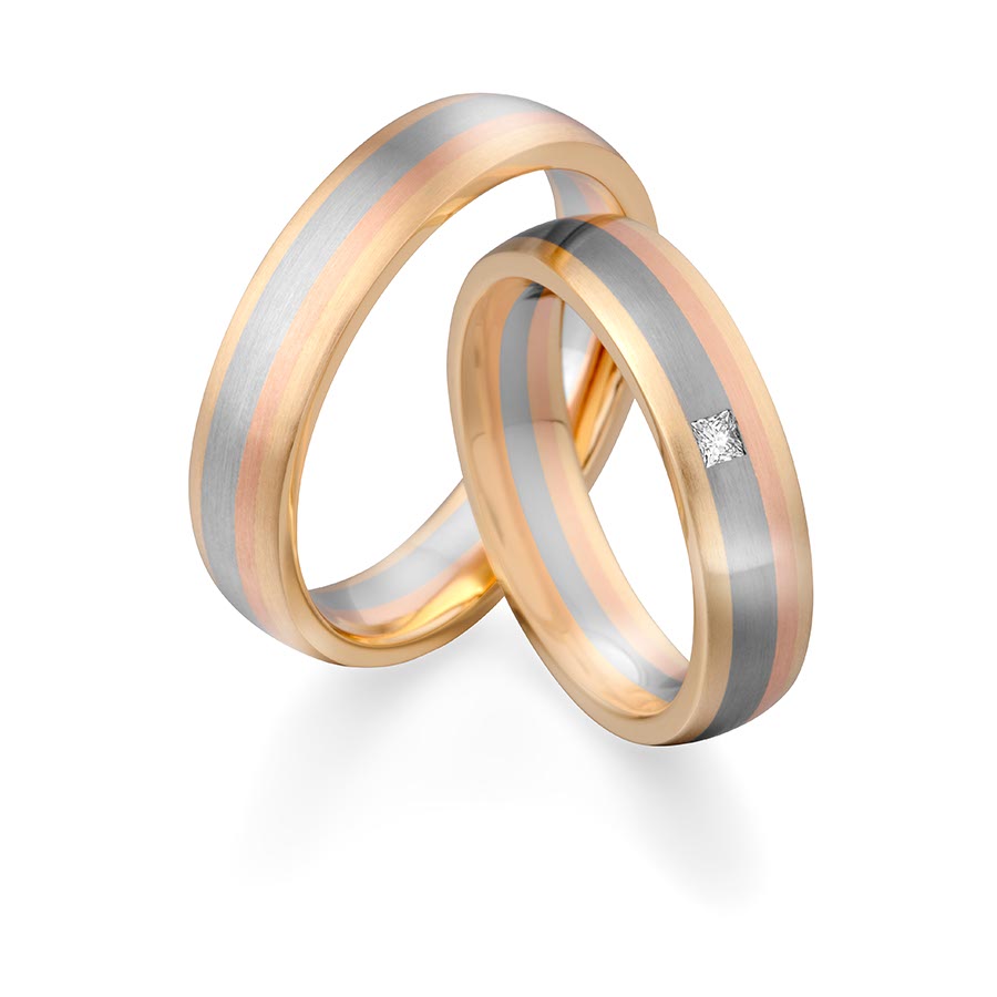 Wedding rings 585 Gelbgold, Weißgold+Pd+Pd, Rotgold 514734-50