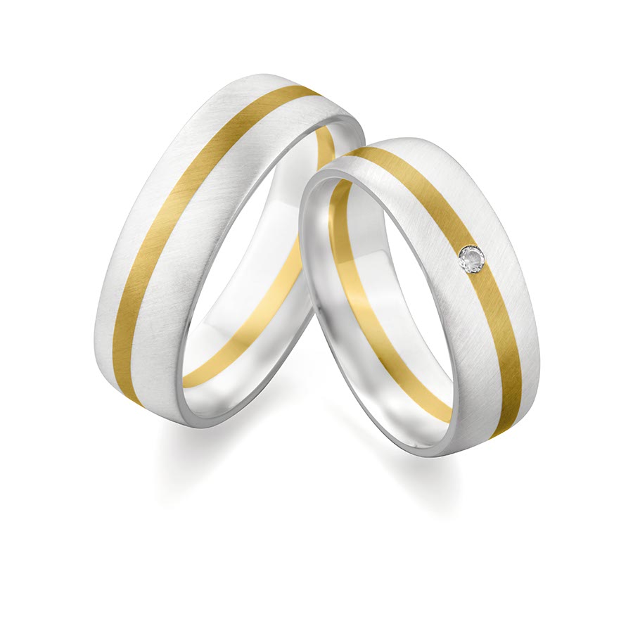 Wedding rings 375 Gelbgold, Weißgold+Pd 514741-65