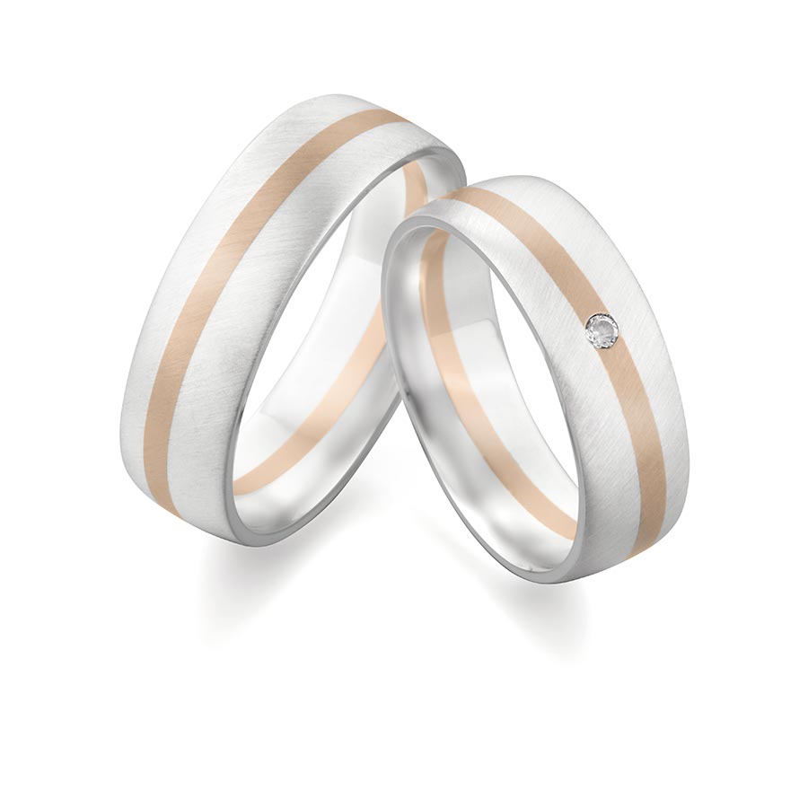 Wedding rings 375 Rotgold, Weißgold+Pd 514741-65