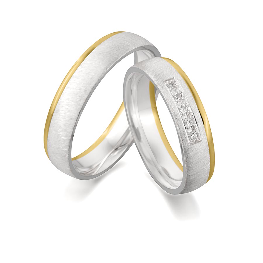 Wedding rings 375 Gelbgold, Weißgold+Pd 514742-50