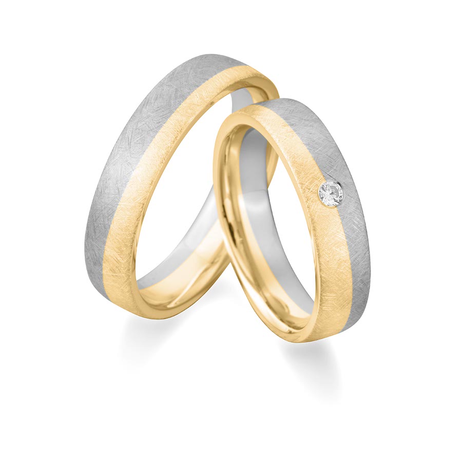 Wedding rings 500 Palladium, 585 Gelbgold 514743-50