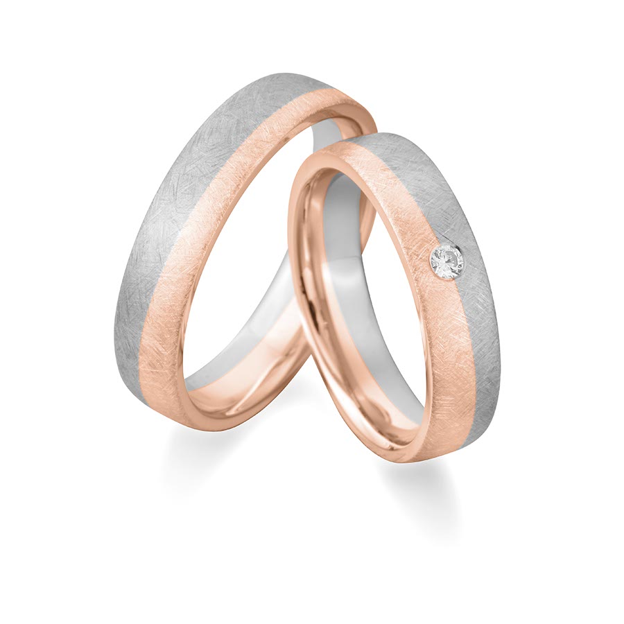 Wedding rings 375 Rotgold, Weißgold+Pd 514743-50