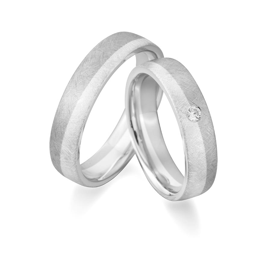 Wedding rings 500 Palladium, 925 Silber