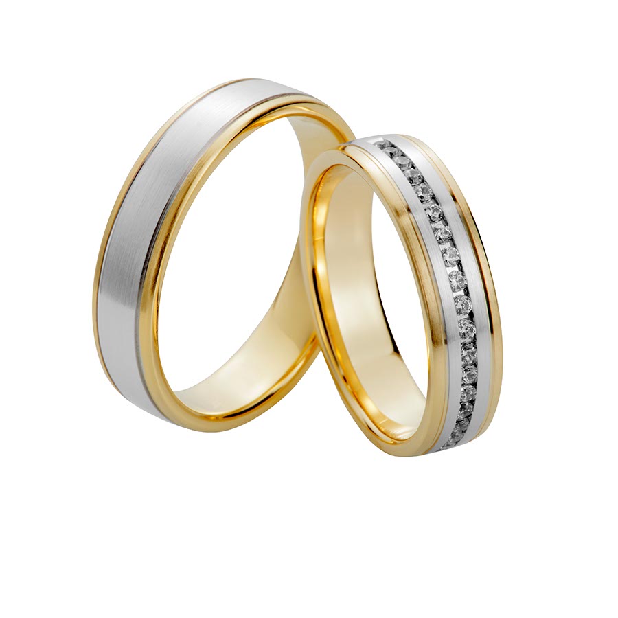 Wedding rings 375 Gelbgold, Weißgold+Pd 514747-50