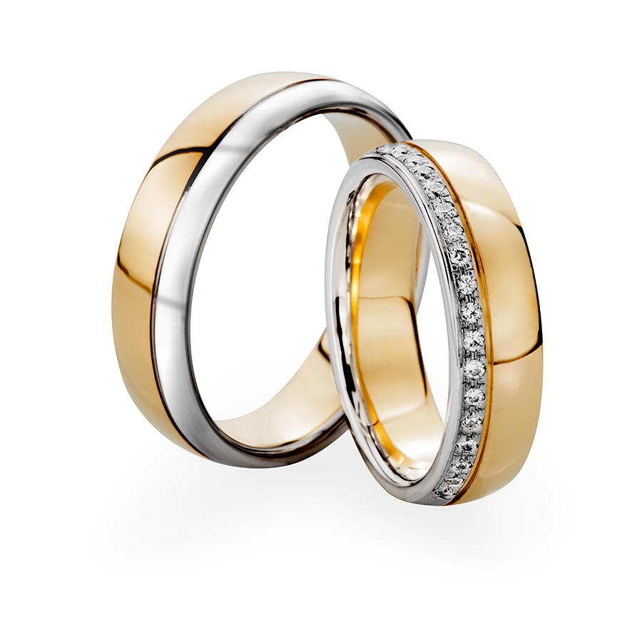 Wedding rings 375 Gelbgold, Weißgold+Pd 514749-60