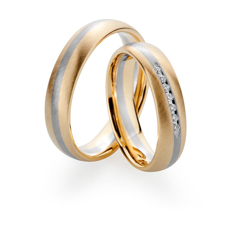Wedding rings 585 Gelbgold, Weißgold+Pd 514750-50