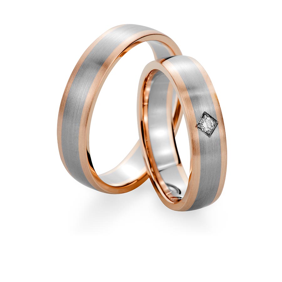 Wedding rings 375 Rotgold, Weißgold+Pd 514751-50
