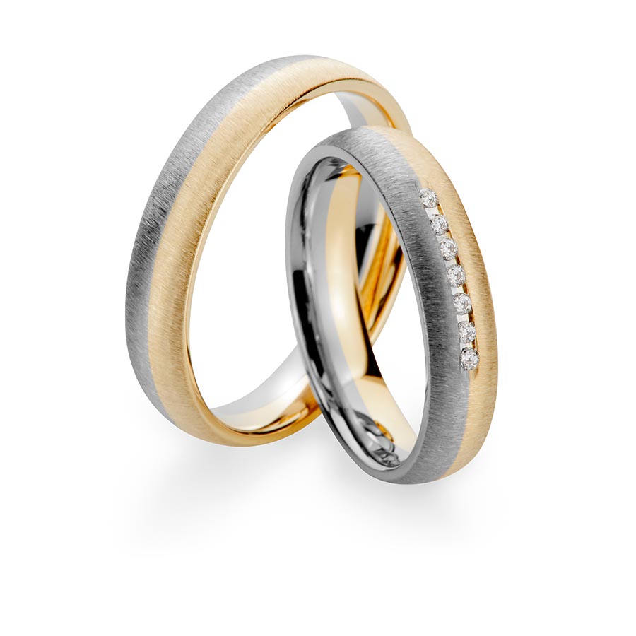 Wedding rings 585 Gelbgold, Weißgold+Pd 514754-45