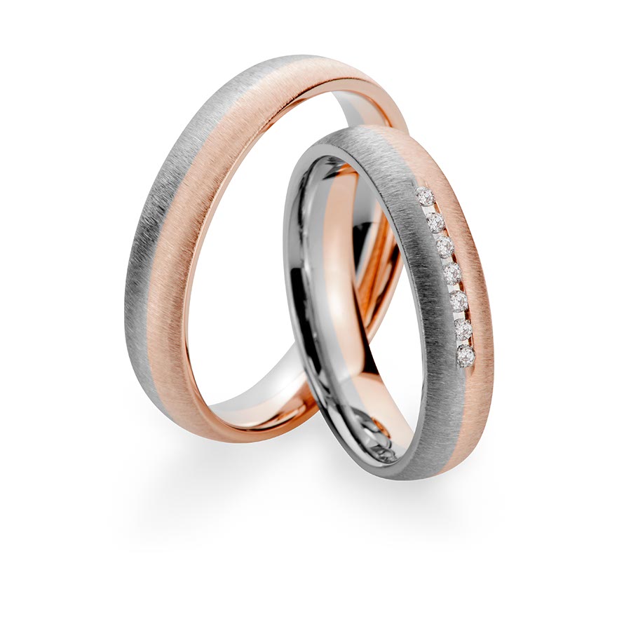 Wedding rings 375 Rotgold, Weißgold+Pd 514754-45