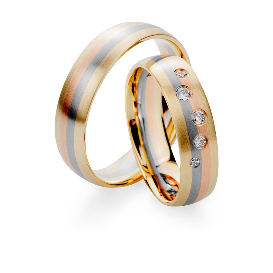 Wedding rings 585 Gelbgold, Weißgold+Pd+Pd, Rotgold 514755-55