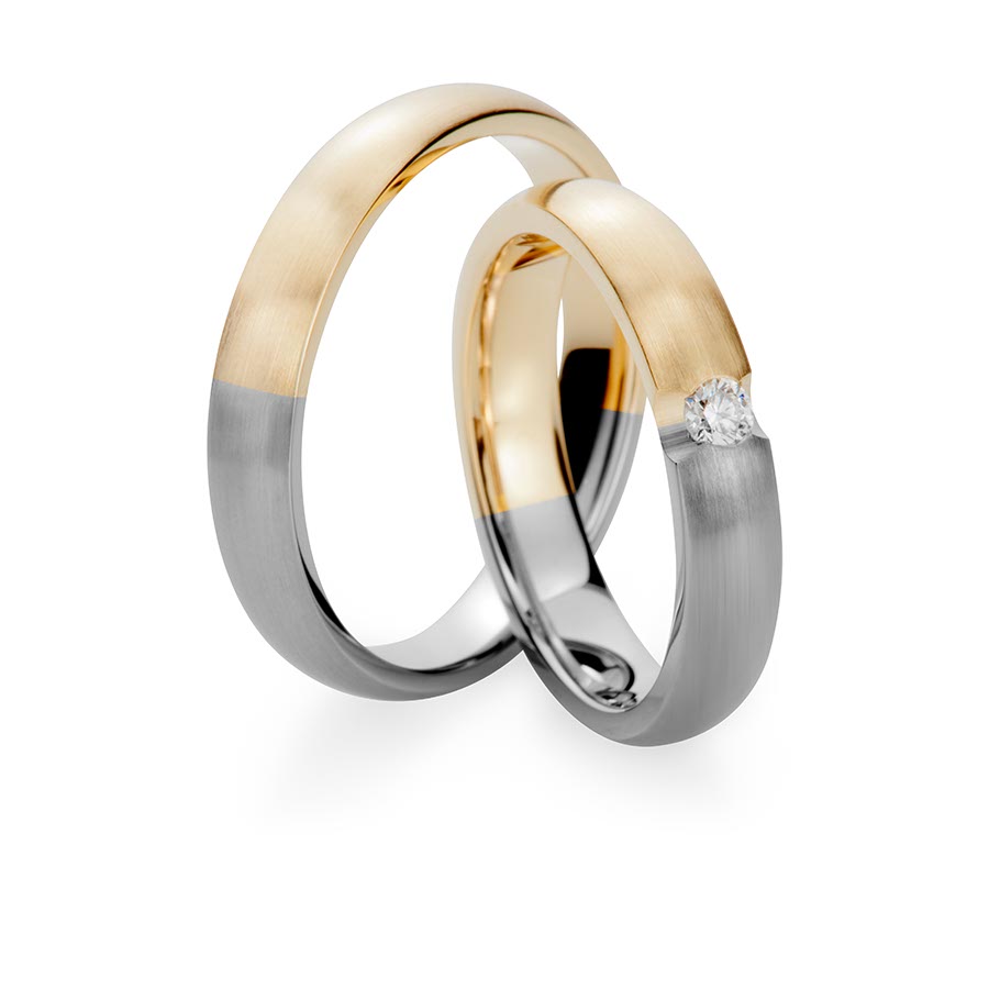 Wedding rings 585 Gelbgold, Weißgold+Pd 514757-40