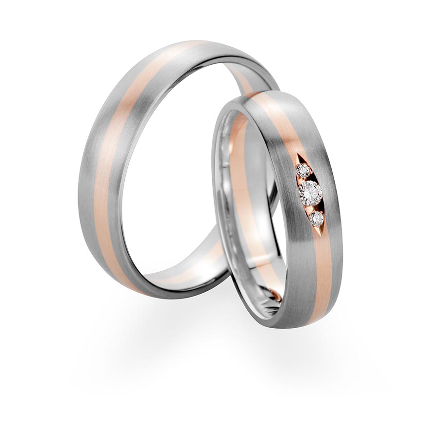 Wedding rings 375 Rotgold, Weißgold+Pd 514758-50