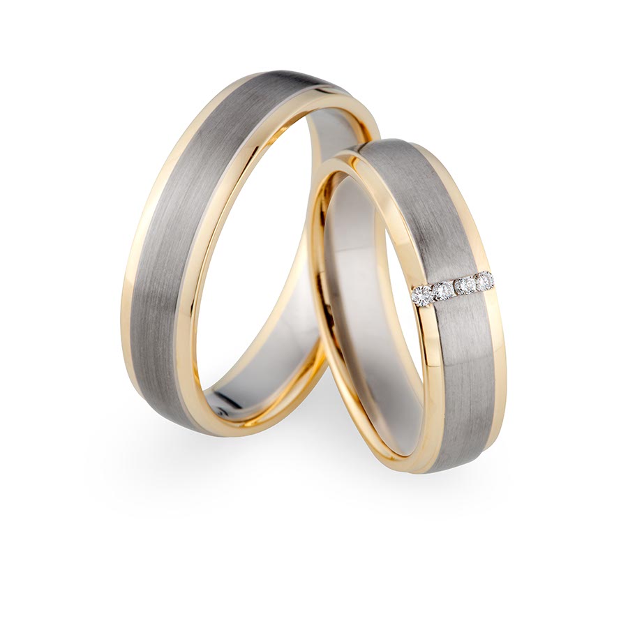 Wedding rings 585 Gelbgold, Weißgold+Pd 514759-54