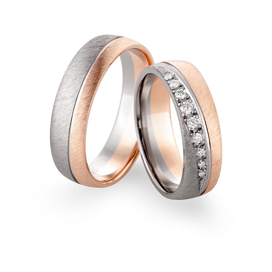 Wedding rings 375 Rotgold, Weißgold+Pd 514765-60