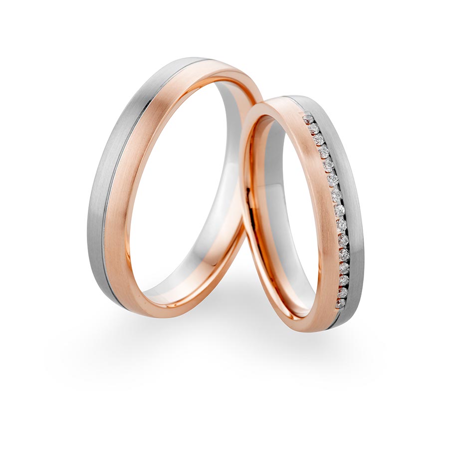 Wedding rings 375 Rotgold, Weißgold+Pd 514766-40
