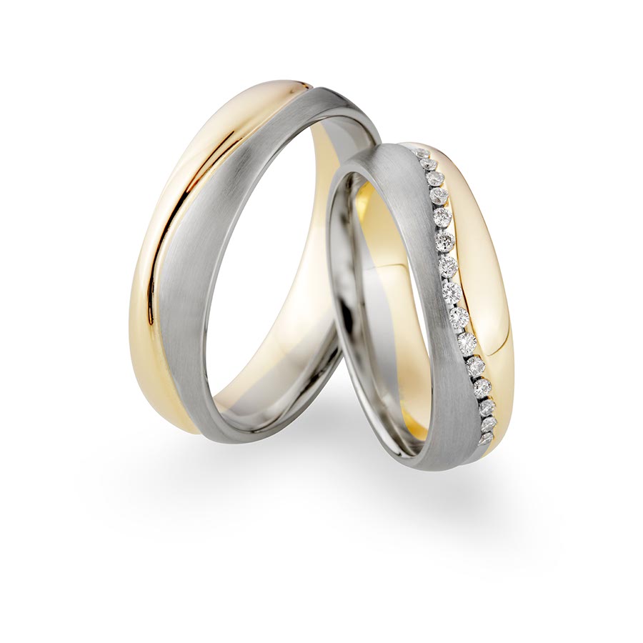 Wedding rings 375 Gelbgold, Weißgold+Pd 514769-55