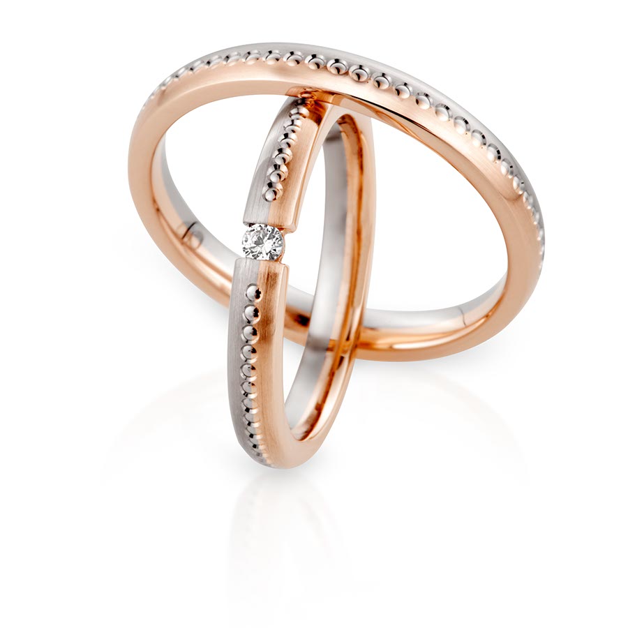 Wedding rings 600 Platin, 375 Rotgold 514770-30