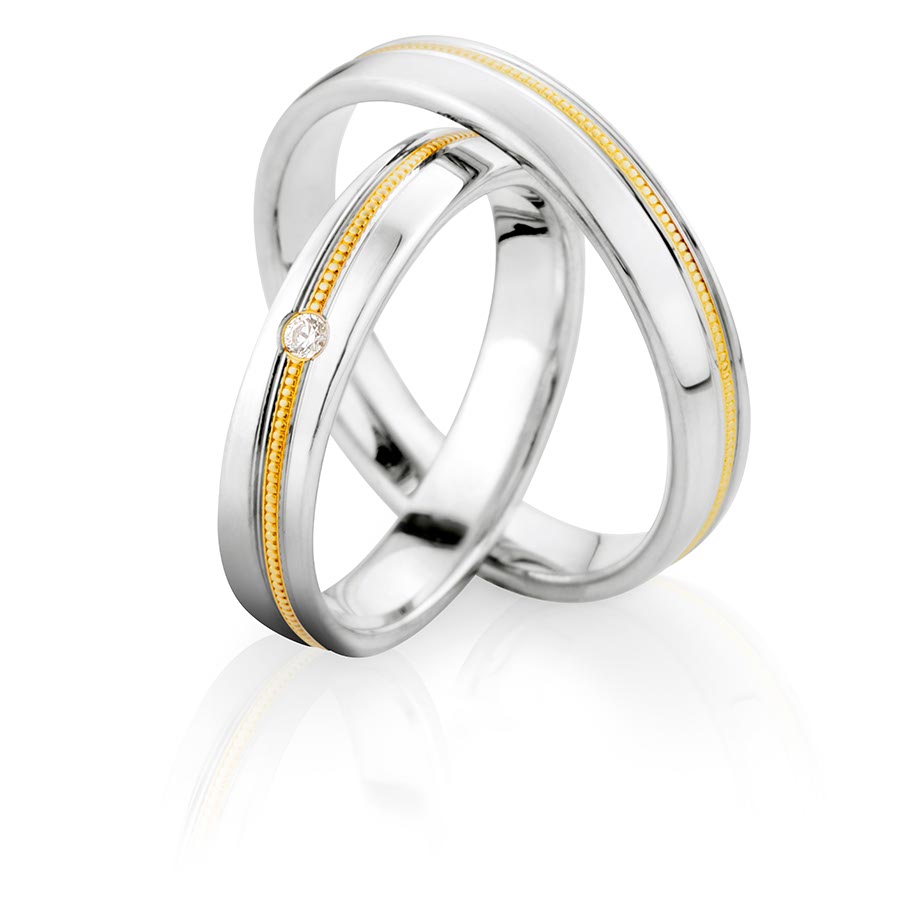 Wedding rings 375 Gelbgold, Weißgold+Pd 514772-40