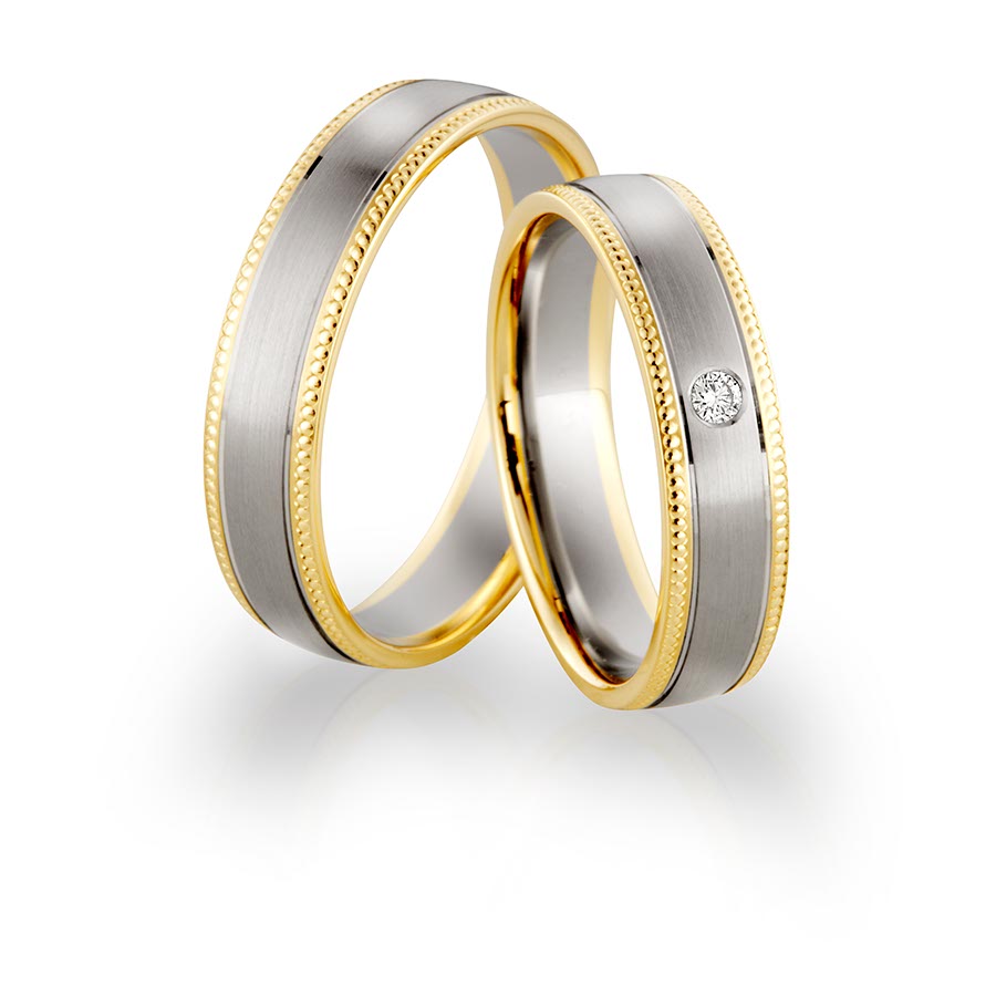 Wedding rings 375 Gelbgold, Weißgold+Pd 514776-50
