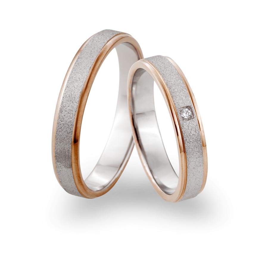 Wedding rings 950 Platin, 750 Rotgold 514778-40