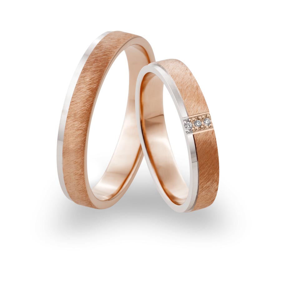 Wedding rings 600 Platin, 375 Rotgold 514779-40