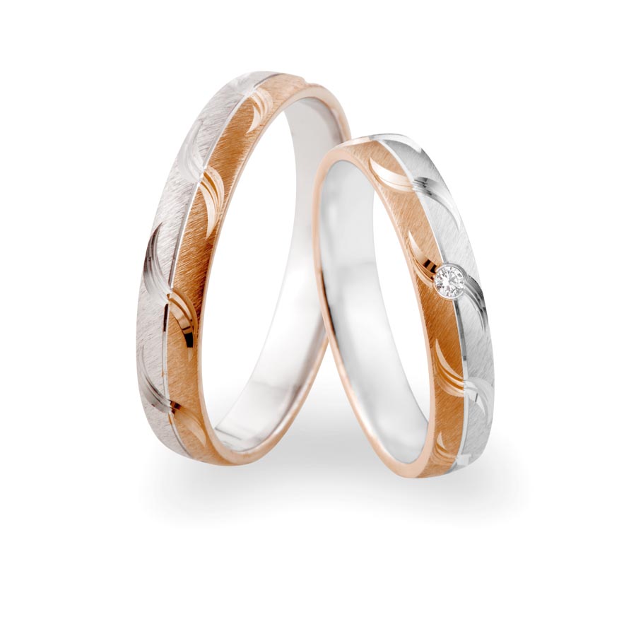 Wedding rings 600 Platin, 375 Rotgold 514780-40