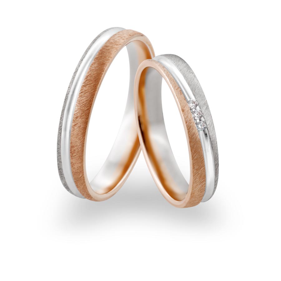 Wedding rings 600 Platin, 375 Rotgold 514783-40