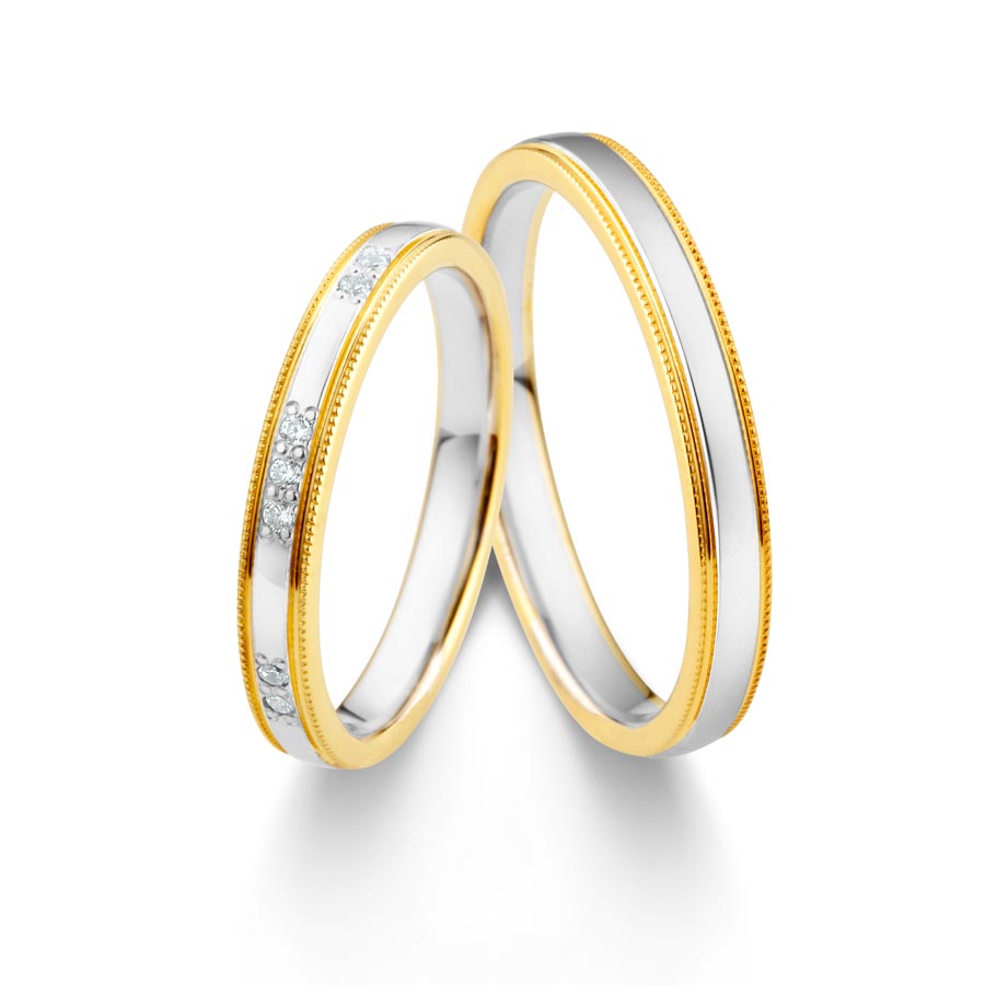 Wedding rings 585 Gelbgold, Weißgold+Pd 514785-30