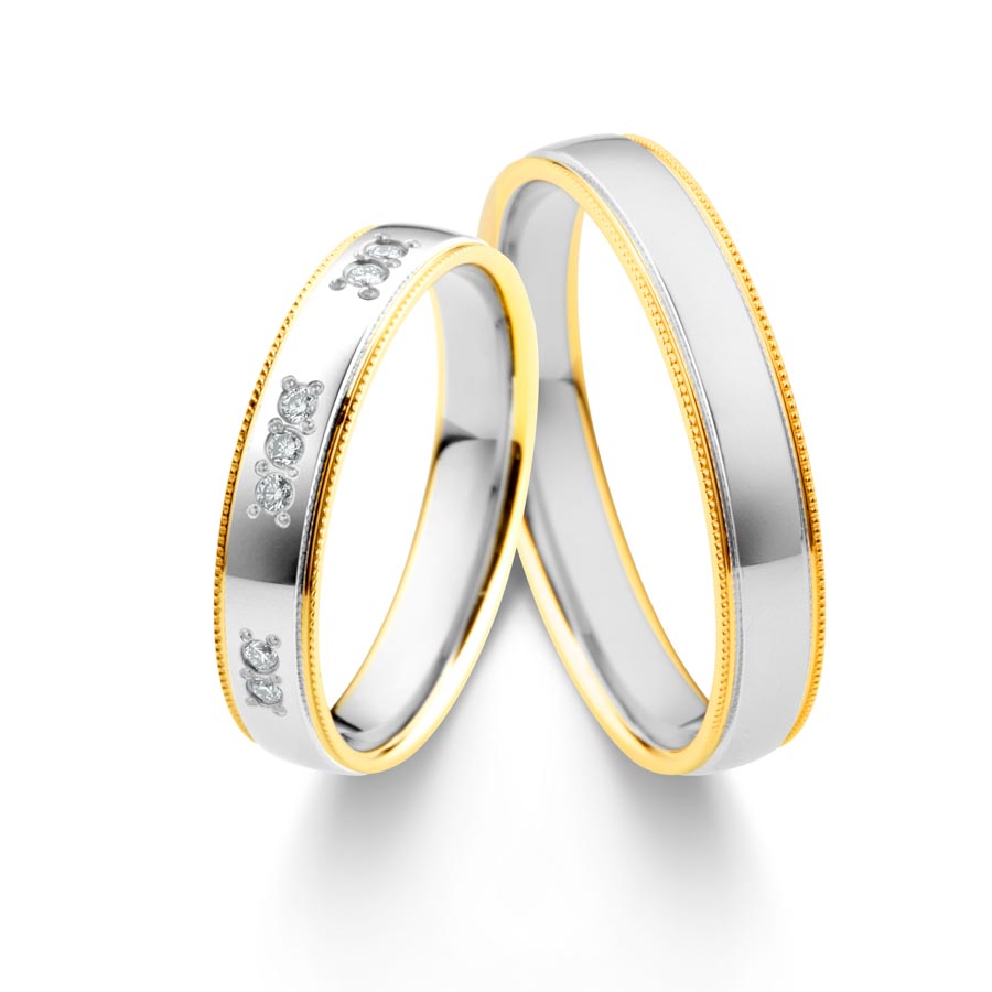 Wedding rings 585 Gelbgold, Weißgold+Pd 514785-40
