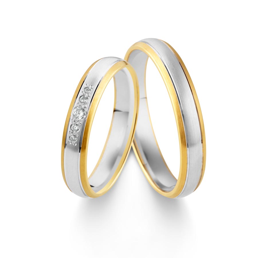 Wedding rings 950 Platin, 750 Gelbgold