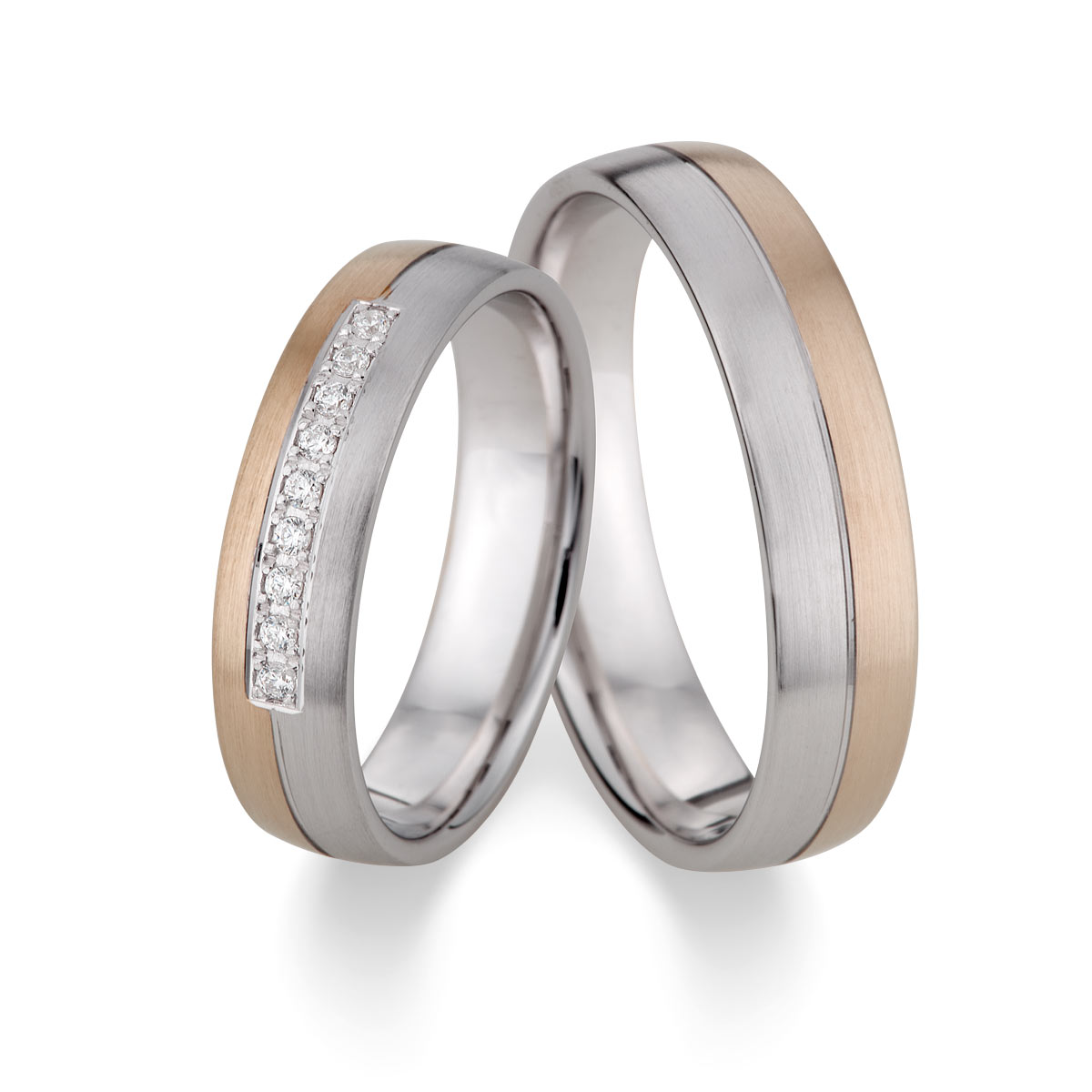 Wedding rings 600 Platin, 375 Rotgold 514787-50