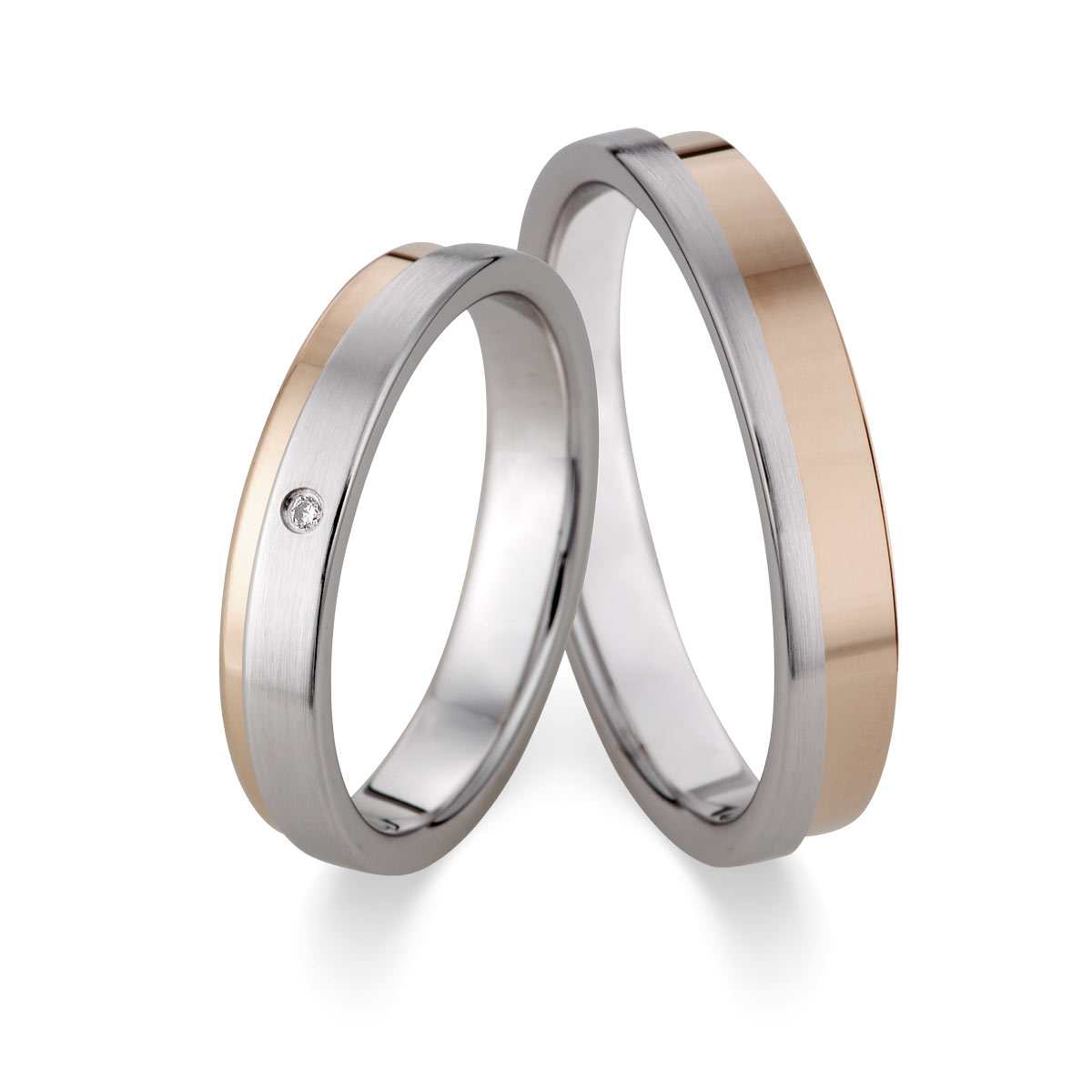 Wedding rings 600 Platin, 375 Rotgold 514788-40