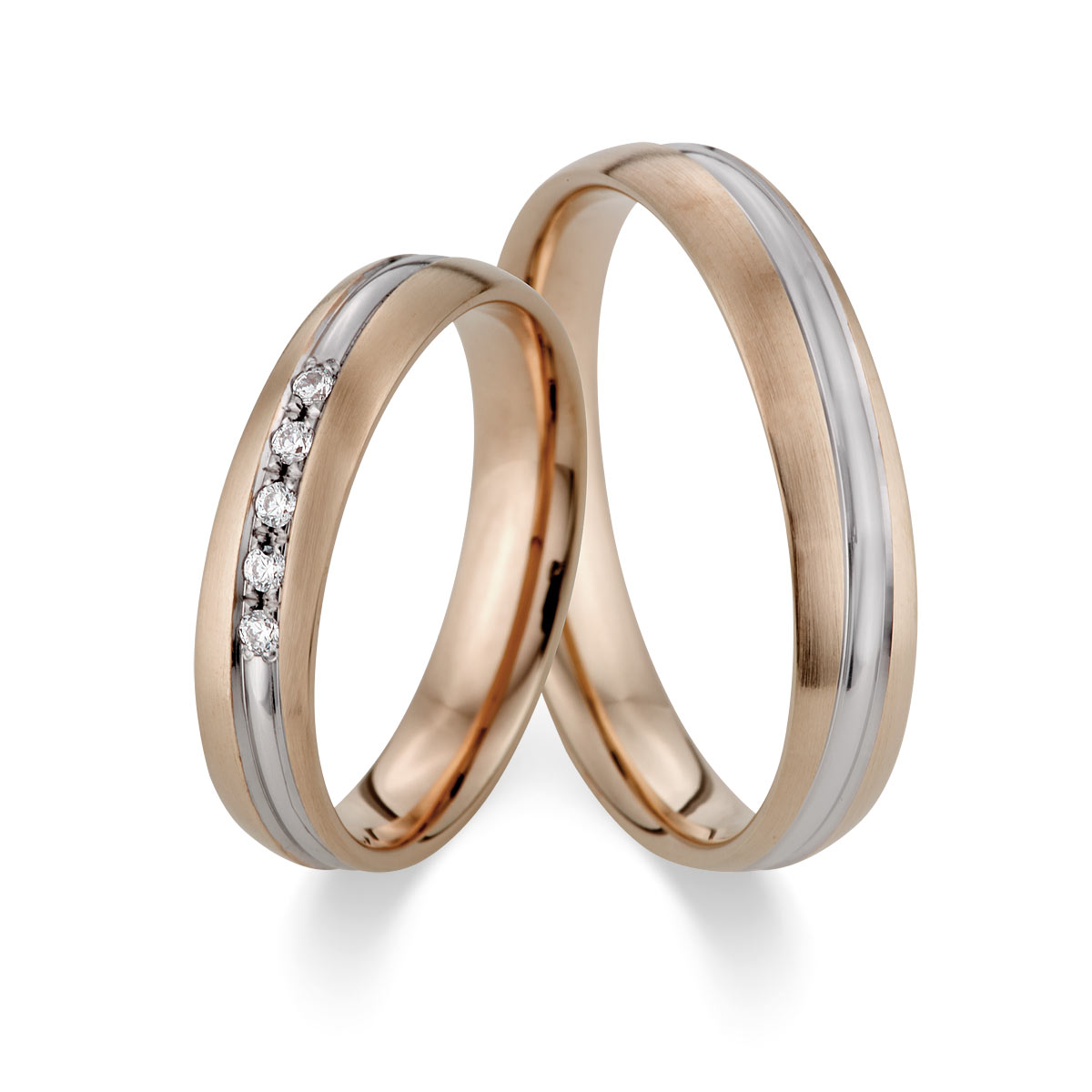 Wedding rings 600 Platin, 375 Rotgold 514789-45