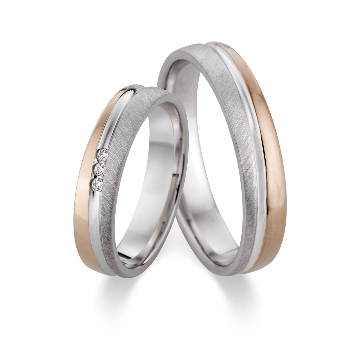 Wedding rings 950 Platin, 750 Rotgold 514790-45