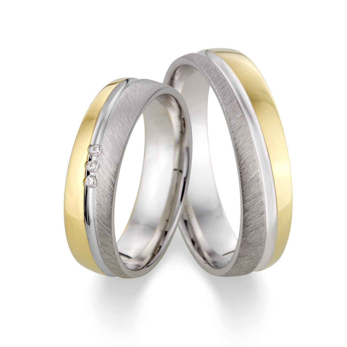 Wedding rings 950 Platin, 750 Gelbgold 514790-55
